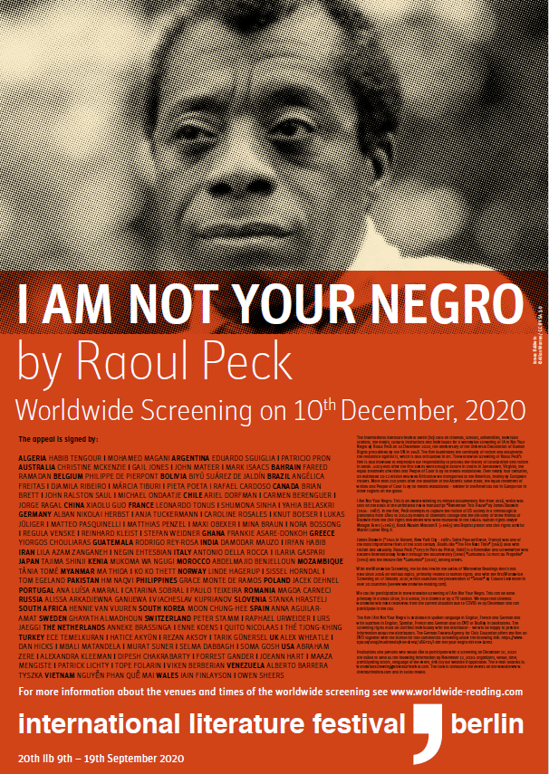 Call for a Worldwide Screening of I Am Not Your Negro by Raoul Peck on 10 December 2020